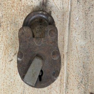 Spura Home Indian Vintage Iron Antique Big Iron Lock with Keys